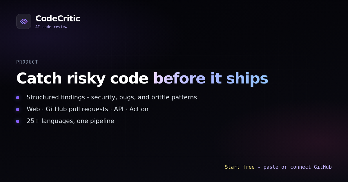CodeCritic - Product Image